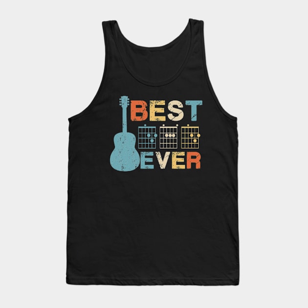 Best Dad Ever Guitar Chords Musician Funny Fathers Day Tank Top by MargeretSholes